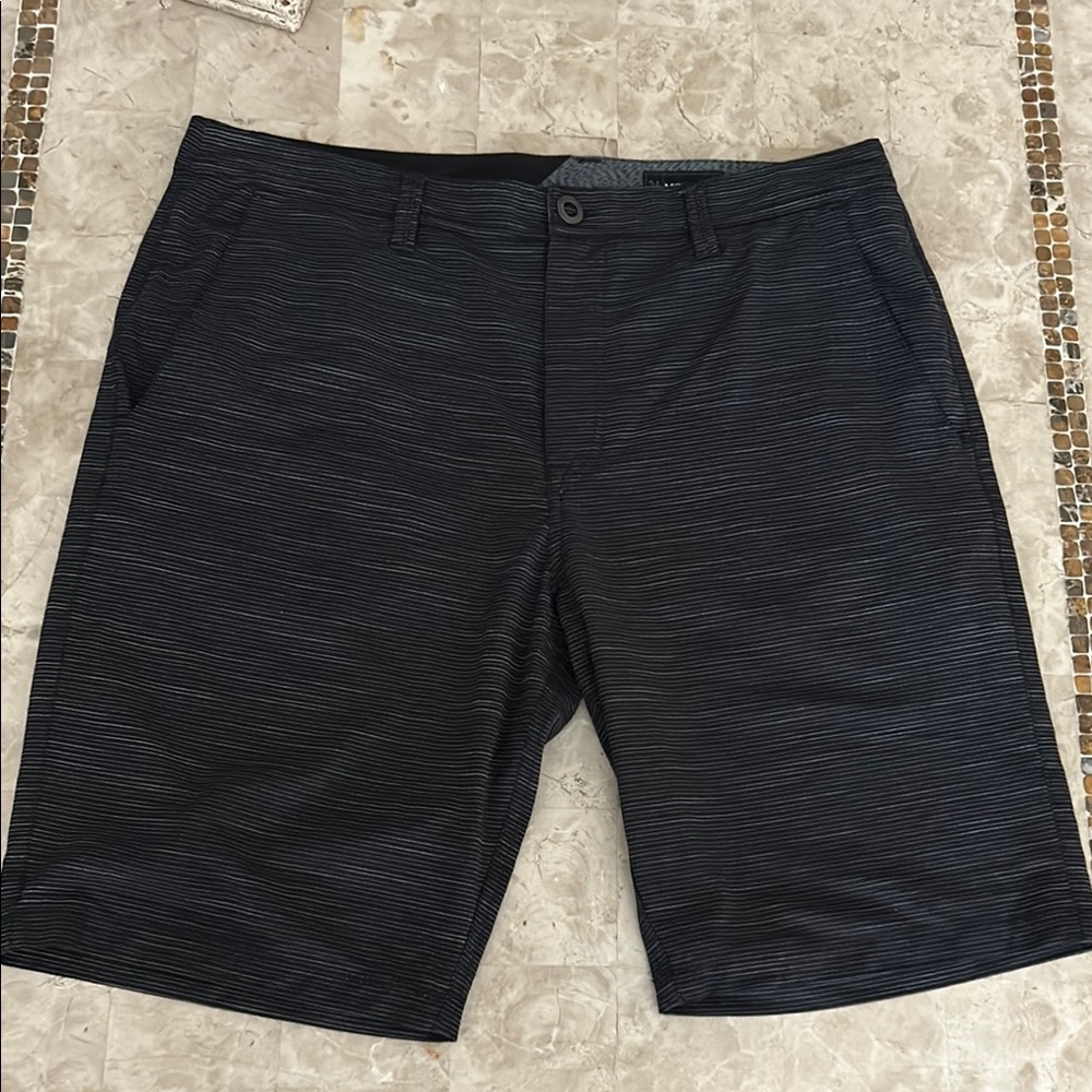 Volcom‎ Men's Black Hybrid Flat Front Striped Casual Shorts size 36 /38